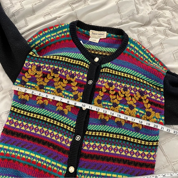 vintage franco valeri colourful knit cardigan - Picture 9 of 13